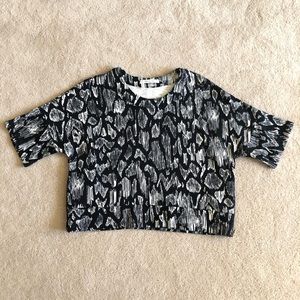 Derek Lam Crosby 10 Black White Boxy Zipper Top size 0 XS